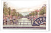 Canal through Amsterdam city by Assaf Frank
